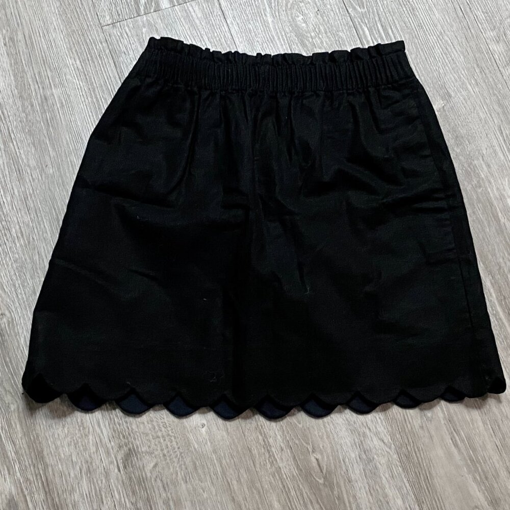 J. Crew Linen Cotton Pull On Goth Punk Minimalist Low Rise A-Line Mini Skirt 6